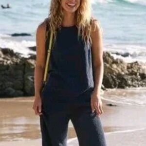 FREE PEOPLE | FP Beach Navy Blue Knit Crewneck Sweater Tank Women's Size S